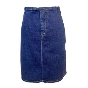 Ralph Lauren Denim Jean Skirt size 12 Straight Knee Stretch Casual Western Boho